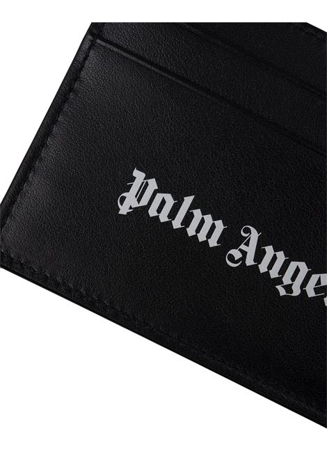 Black Leather Card Holder With Logo Print PALM ANGELS | PMND017C99LEA0011001