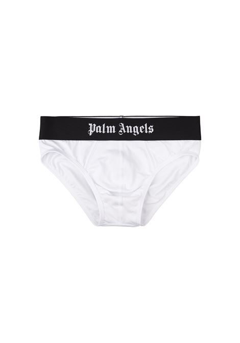 White 2-Piece Briefs Set with Logo Band PALM ANGELS | PMUF002C99FAB0050110