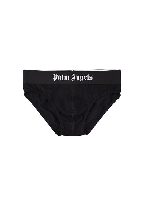 Black 2-Piece Briefs Set with Logo Band PALM ANGELS | PMUF002C99FAB0051010