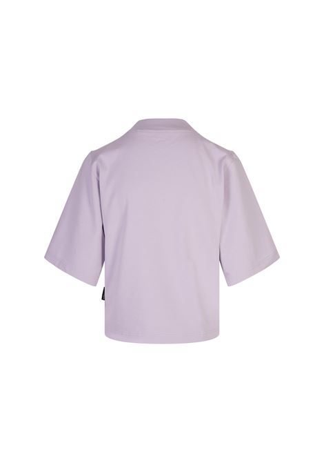 Lilac T-Shirt With Crew Neck Logo PALM ANGELS | PWAA020F24JER0013610