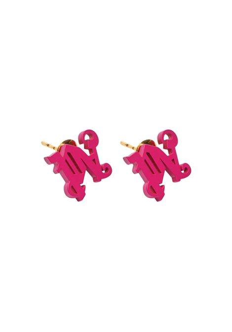 Fuchsia Monogram Earrings PALM ANGELS | PWOD032F24MAT0013232