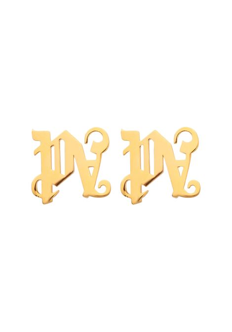 Gold Monogram Earrings PALM ANGELS | PWOD032F24MAT0017676