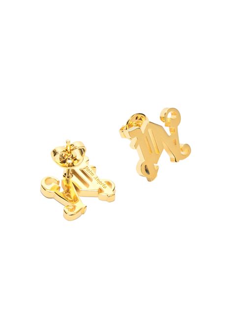 Gold Monogram Earrings PALM ANGELS | PWOD032F24MAT0017676