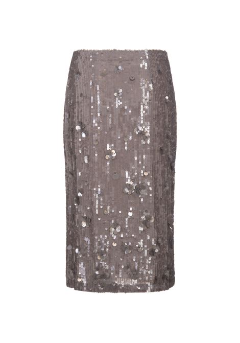 Grey Glow Full Sequins Longuette Skirt PAROSH | GLOW-D620654018