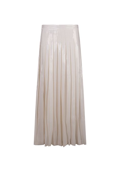 White Godot Sequined Long Skirt PAROSH | GODOT-D600520002