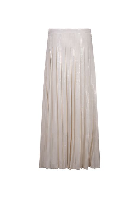 White Godot Sequined Long Skirt PAROSH | GODOT-D600520002