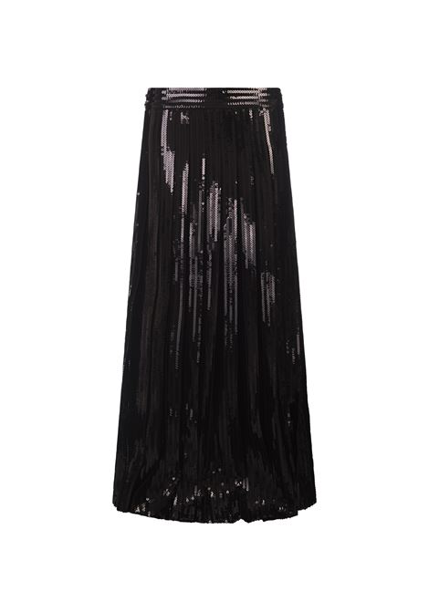 Black Godot Sequined Long Skirt PAROSH | GODOT-D600520013