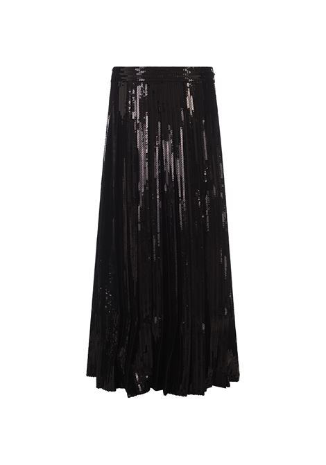 Black Godot Sequined Long Skirt PAROSH | GODOT-D600520013