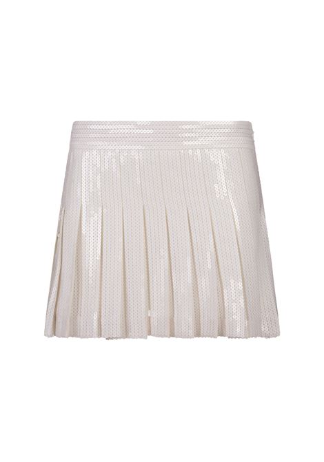 White Godot Sequined Mini Skirt PAROSH | GODOT-D600521002