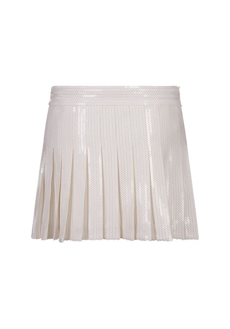 White Godot Sequined Mini Skirt PAROSH | GODOT-D600521002