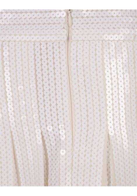 White Godot Sequined Mini Skirt PAROSH | GODOT-D600521002