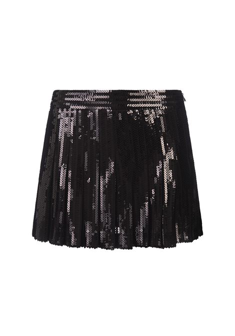 Black Godot Sequined Mini Skirt PAROSH | GODOT-D600521013