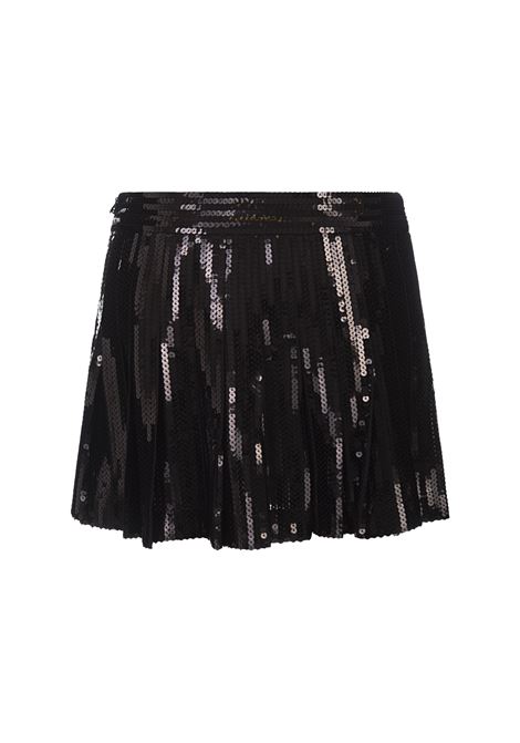 Black Godot Sequined Mini Skirt PAROSH | GODOT-D600521013