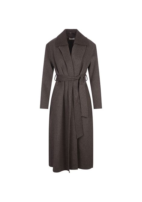 PAROSH Cappotto Leak In Double Di Lana Marrone - PAROSH