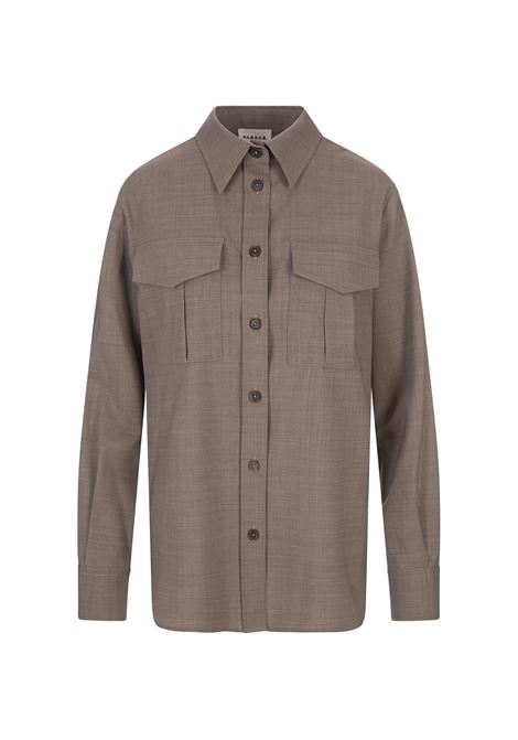 Lille Shirt In Taupe Stretch Wool PAROSH | LILLE24-D381088023