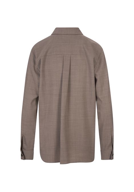 Lille Shirt In Taupe Stretch Wool PAROSH | LILLE24-D381088023