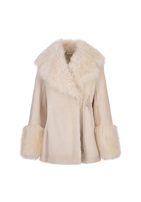 White Morris Sheepskin Coat PAROSH | MORRIS-D470077002