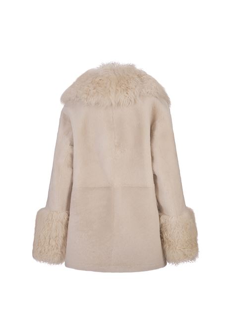 White Morris Sheepskin Coat PAROSH | MORRIS-D470077002