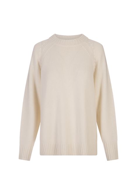 PAROSH Maglione Wood In Cashmere Bianco - PAROSH