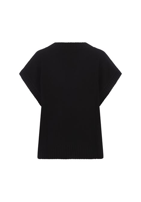 Wood Gilet In Black Cashmere PAROSH | WOOD-D540810013