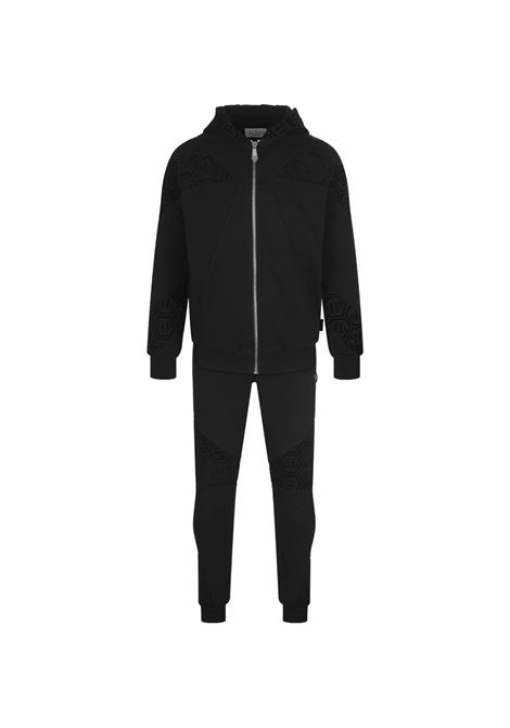 PHILIPP PLEIN Jogging Set Hoodie/Trousers With Jacquard Inserts Monogram - PHILIPP PLEIN