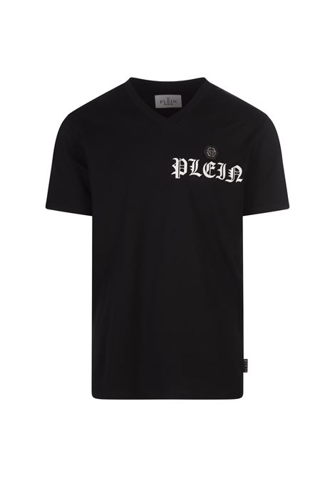 T-Shirt V-Neck SS Gothic Plein Nera PHILIPP PLEIN | AADCMTK7838PJY002N02