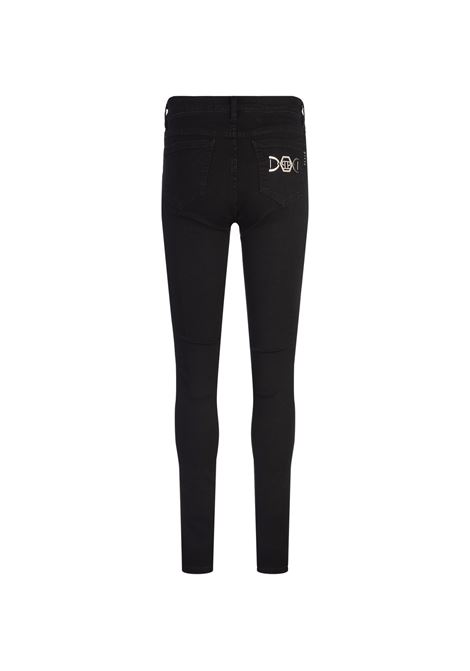 Denim High Waist Jegging Trousers Hexagon In Black PHILIPP PLEIN | AADCWDT2663PDE004N02NH