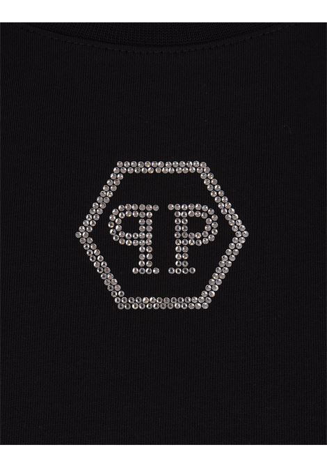 T-Shirt Round Neck SS Crystal Hexagon Nera PHILIPP PLEIN | AADCWTK3407PTE003N02