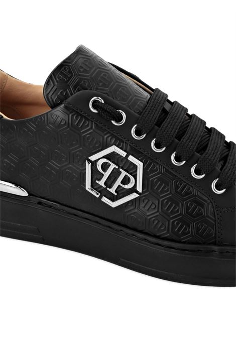 Black Nappa Leather Low-Top Sneakers Monogram PHILIPP PLEIN | AADSUSC0665PLE010N0202