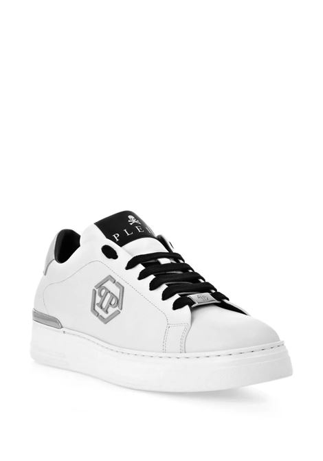 White Nappa Leather Low-Top Sneakers Hexagon PHILIPP PLEIN | AADSUSC0676PLE075N02