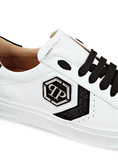 Sneakers Low-Top In Nappa Bianca Strass Hexagon PHILIPP PLEIN | AADSUSC0678PLE075N02