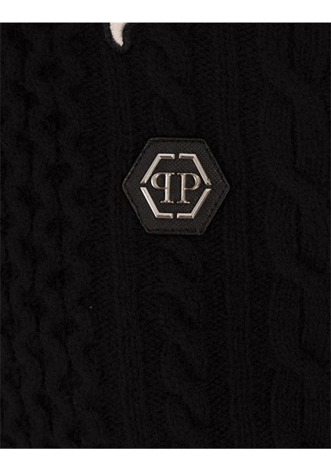 Wool & Cashemere Round Neck Pullover In Black PHILIPP PLEIN | FADCMKO1393PKN002N02