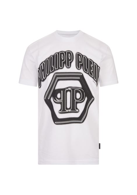 T-Shirt Bianca Con Stampa PP Hexagon PHILIPP PLEIN | FADCMTK7444PJY002N01
