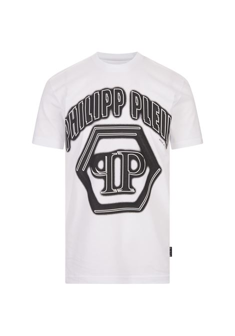 T-Shirt Bianca Con Logo e Lettering Philipp Plein PHILIPP PLEIN | FADCMTK7449PJY002N01