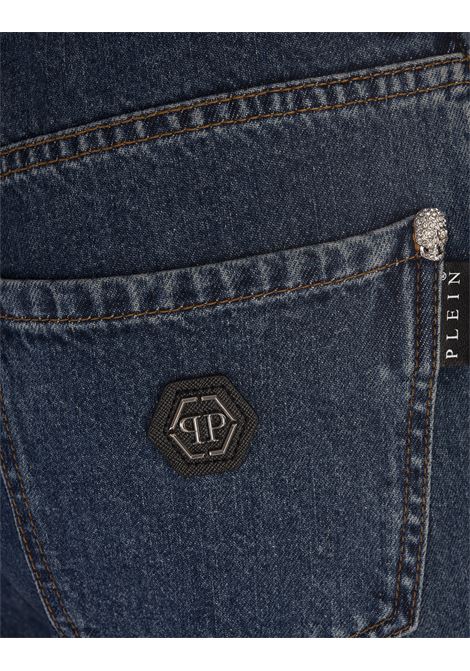 Blue Denim High Waisted Flared Jeans PHILIPP PLEIN | FADCWDT2583PDE004N07DP