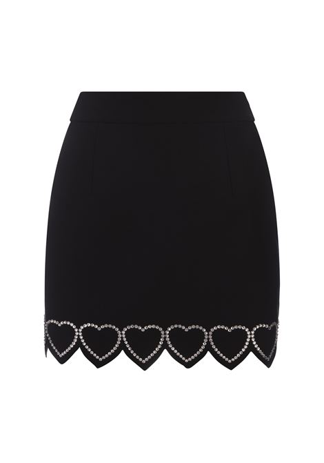 Black Cady Mini Skirt Heart PHILIPP PLEIN | FADCWRV0531PTE008N02
