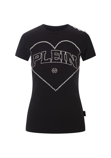 Sexy Pure Heart T-Shirt In Black PHILIPP PLEIN | FADCWTK3258PJY002N02
