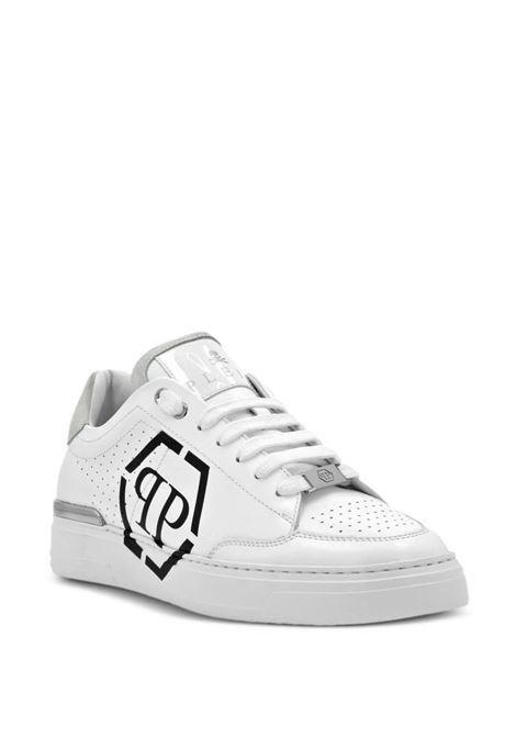 Hexagon Low-Top Sneakers In White Nappa PHILIPP PLEIN | FADSMSC3981PLE005N0102