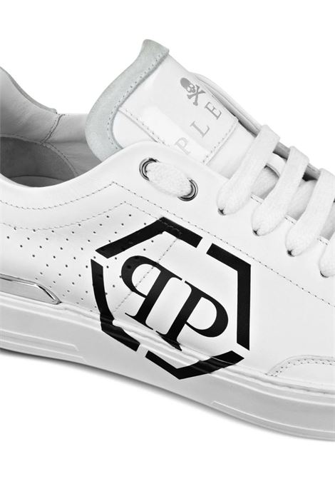 Hexagon Low-Top Sneakers In White Nappa PHILIPP PLEIN | FADSMSC3981PLE005N0102