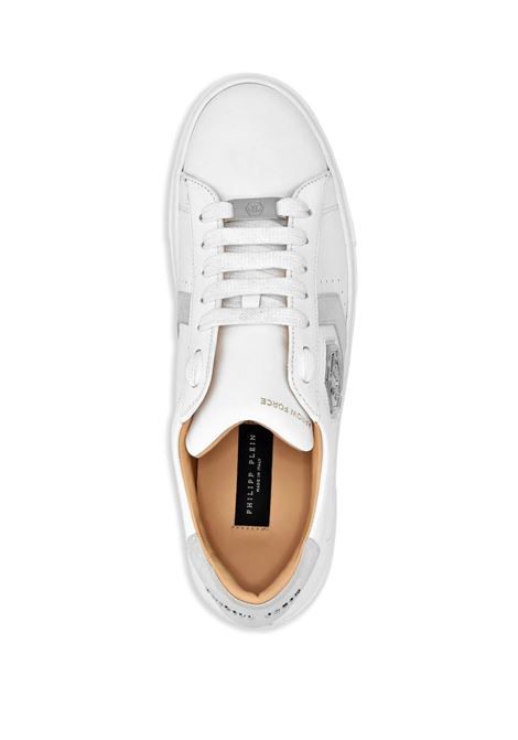 Low-Top Leather Arrow Force Sneakers In White PHILIPP PLEIN | FADSMSC3998PLE005N0101