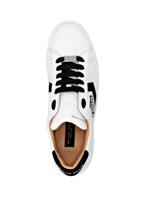 Low-Top Leather Arrow Force Sneakers In White And Black PHILIPP PLEIN | FADSMSC3998PLE005N0102