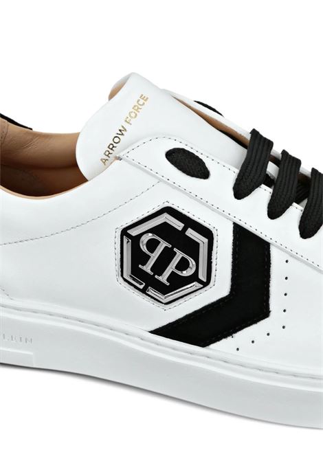 Sneakers Low-Top Arrow Force In Pelle Bianca e Nera PHILIPP PLEIN | FADSMSC3998PLE005N0102