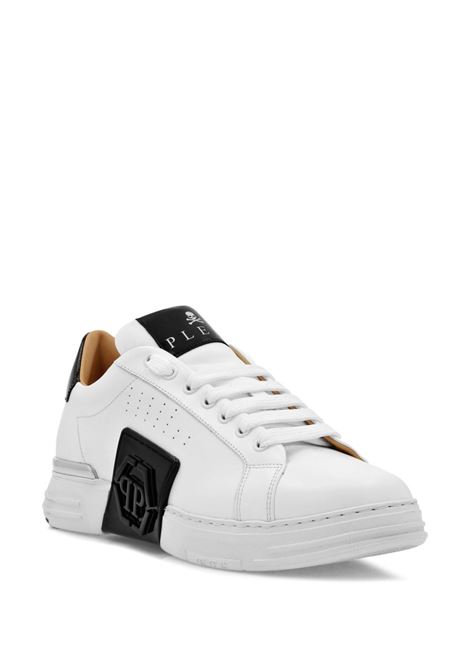 Low-Top Leather Sneakers Phantom Kick$ Bianche PHILIPP PLEIN | FADSUSC0565PLE025N.01