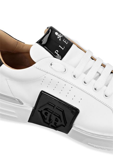 Low-Top Leather Sneakers Phantom Kick$ In White PHILIPP PLEIN | FADSUSC0565PLE025N.01