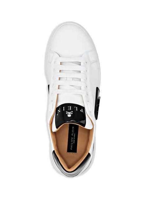 Low-Top Leather Sneakers Phantom Kick$ In White PHILIPP PLEIN | FADSUSC0565PLE025N.01