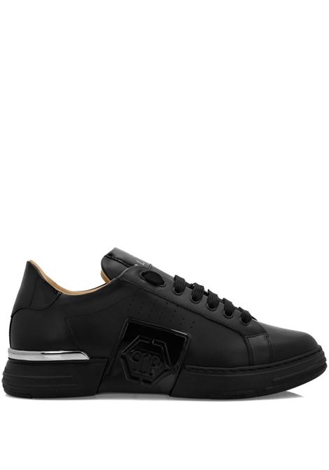 PHILIPP PLEIN Low-Top Leather Sneakers Phantom Kick$ Nere - PHILIPP PLEIN