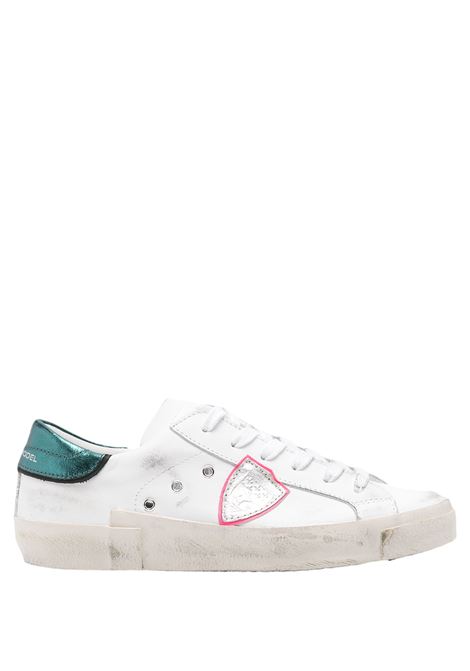 White and Teal Prsx Sneakers PHILIPPE MODEL | PRLDVM01