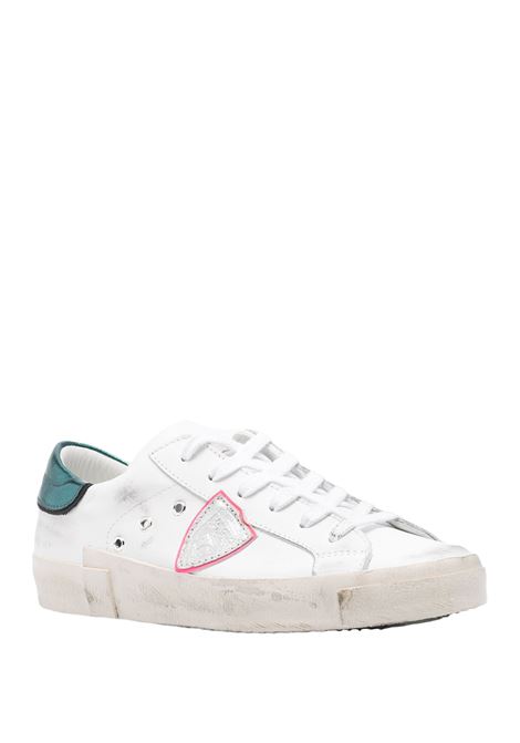 White and Teal Prsx Sneakers PHILIPPE MODEL | PRLDVM01