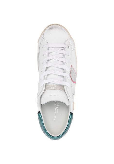 White and Teal Prsx Sneakers PHILIPPE MODEL | PRLDVM01