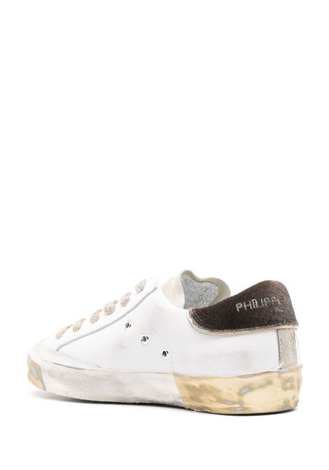 White, Gold and Brown Prsx Sneakers PHILIPPE MODEL | PRLDXE05